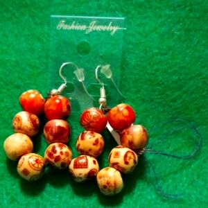 Fashion Jewelry Brown Beaded Earrings